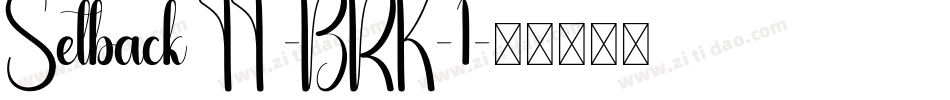 Setback TT -BRK-1字体转换